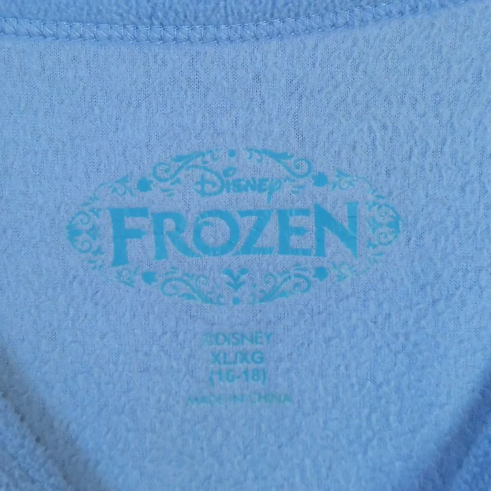 Disney Frozen Olaf Snowman Blue Fleece Pajama Set Women's L/XL - Picture 3 of 7